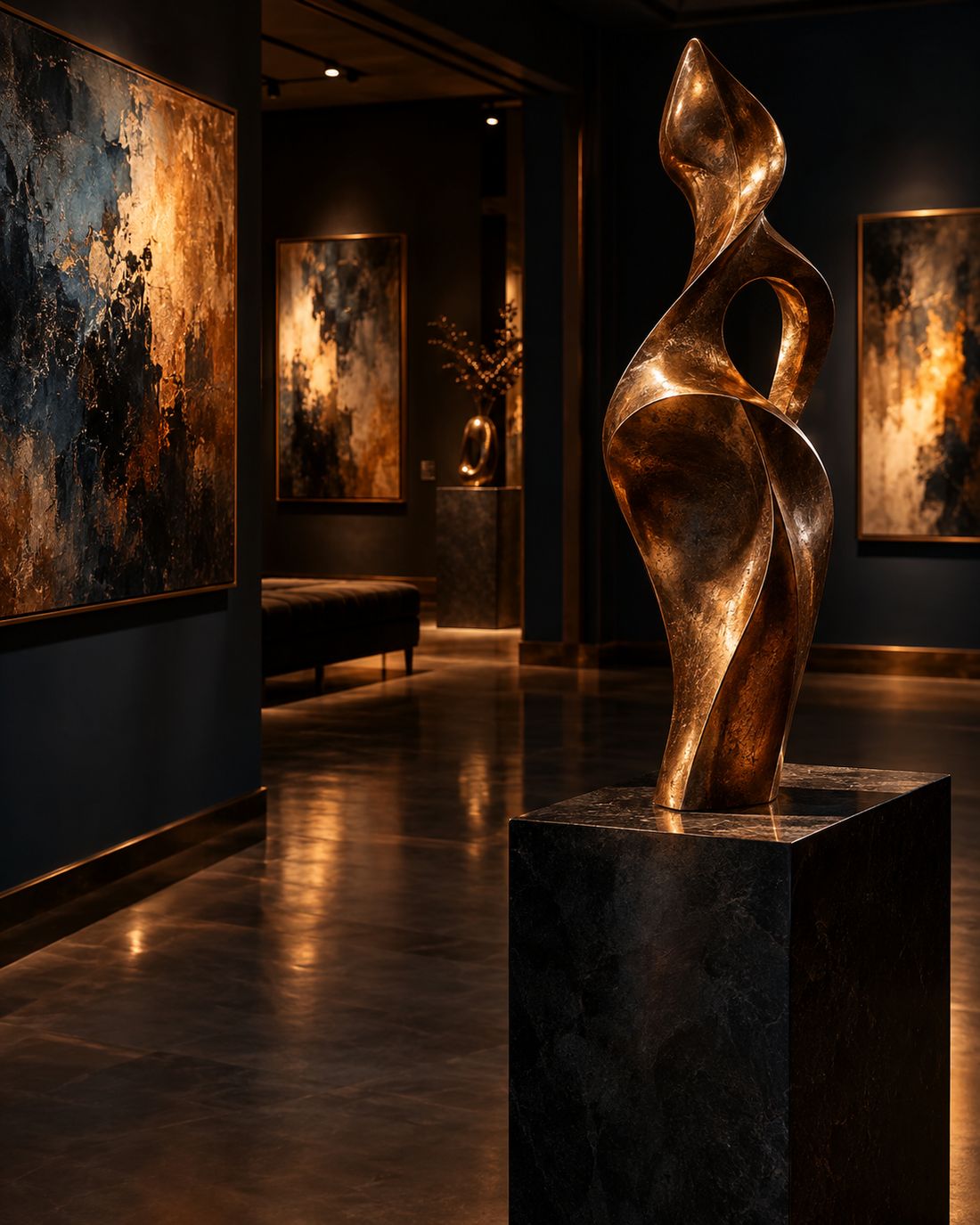 Galerie privée, sculpture en bronze